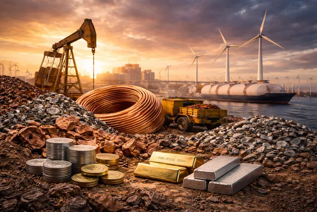Commodities landscape with metals, logistics and wind energy